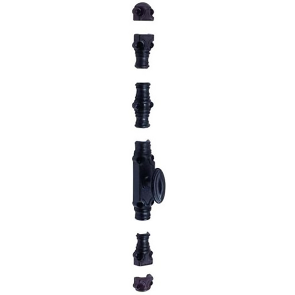 CREMONE DECOR 16, FONTE EPOXY NOIR, BOUTON FONTE