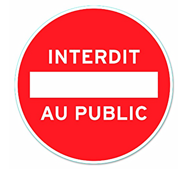 DISQUE INTERDIT AU PUBLIC PVC ADHESIF D280MM