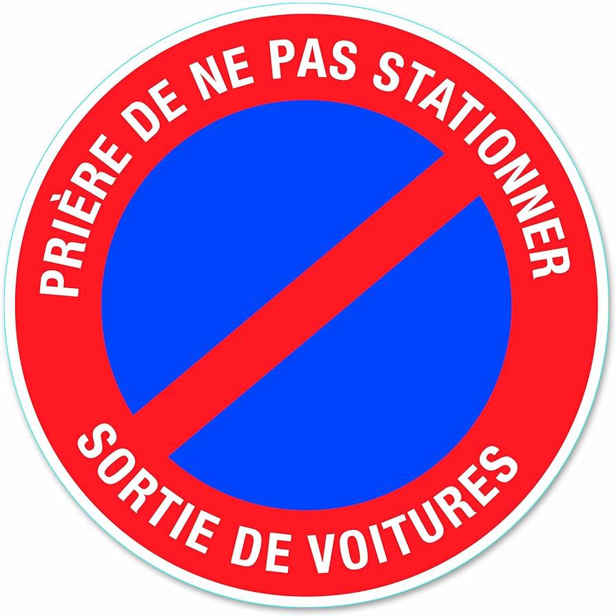 DISQUE SORTIE DE VOITURE PVC ADHESIF D170MM