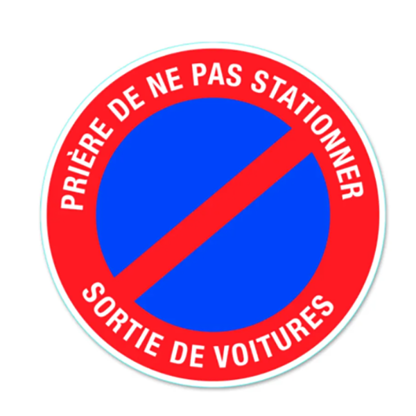 DISQUE SORTIE DE VOITURE PVC ADHESIF D280MM