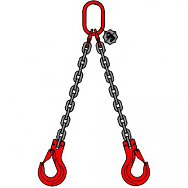 ELINGUE CHAINE GRADE 80 2 BRINS CROCHET A CHAPE + CROCHET DE RACCOURCISSEMENT 4T D10MMX2M