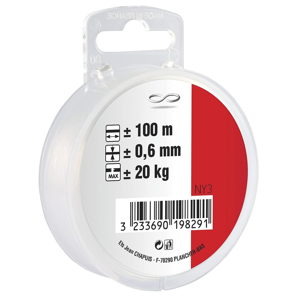 FIL NYLON 20KG D0.6MM L100M