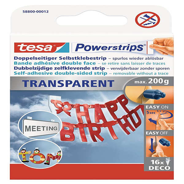 BANDE DE FIXATION DECO TRANSPARENT