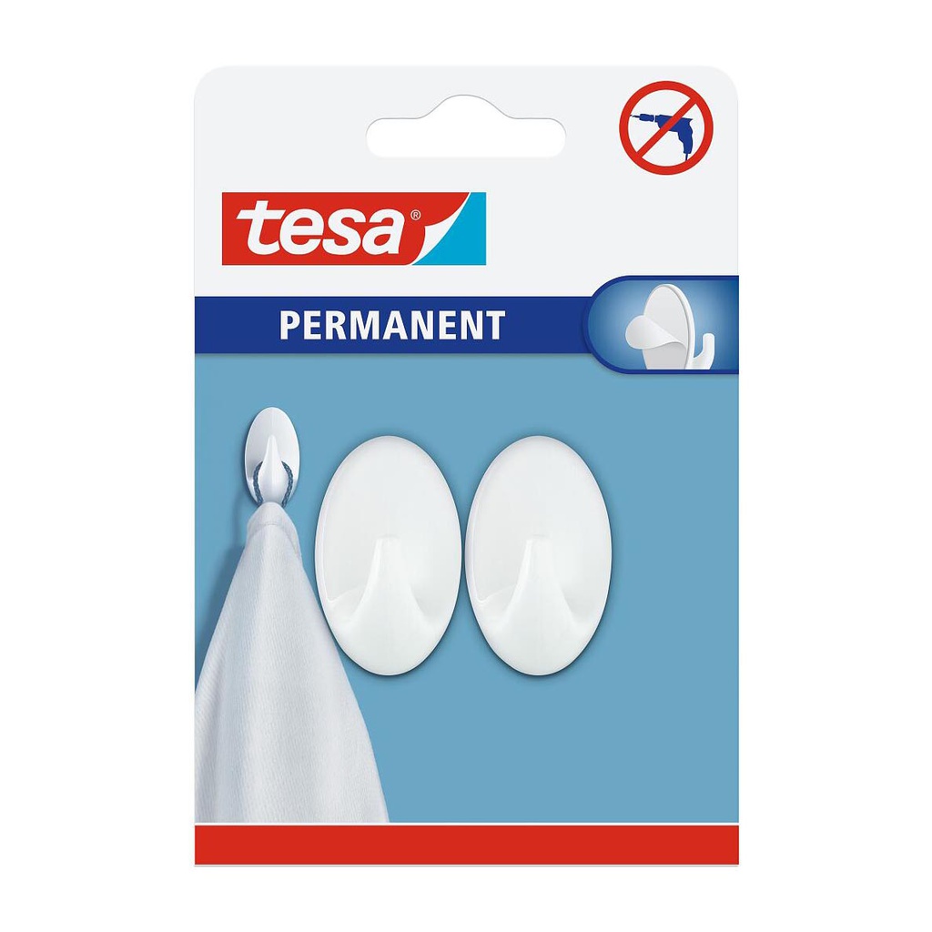 CROCHET PERMANENT OVALE S BLANC