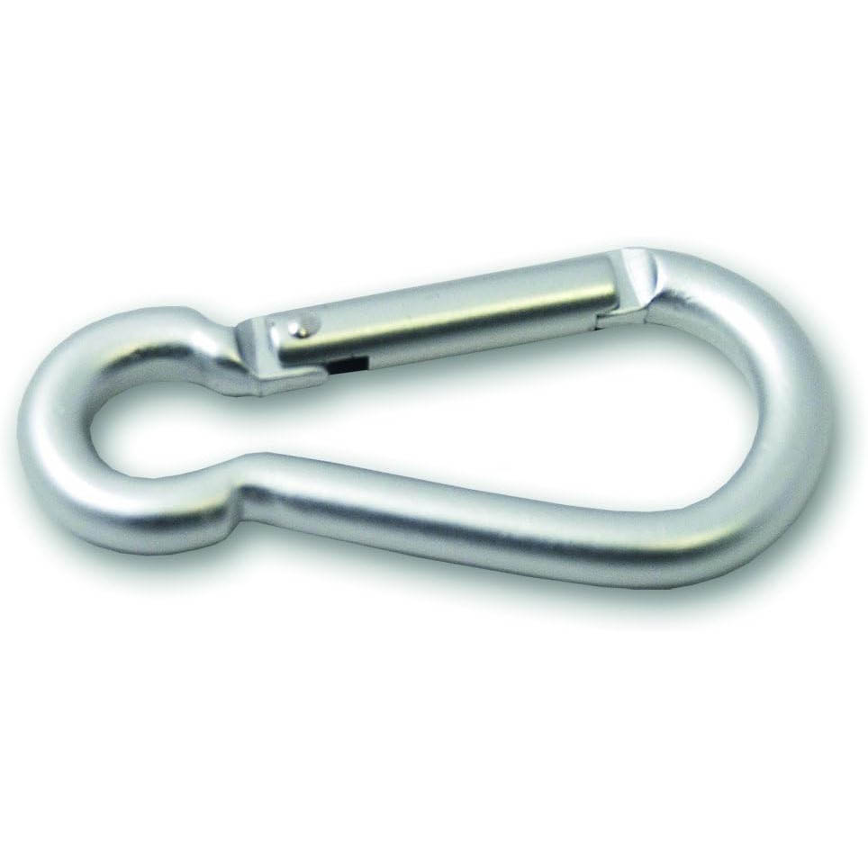 MOUSQUETON PORTE-CLES ALUMINIUM GRIS L60MM