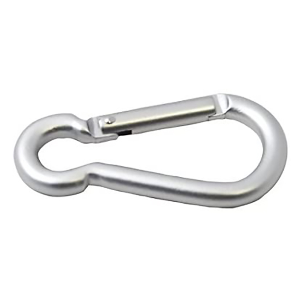 MOUSQUETON PORTE-CLES ASYMETRIQUE ALUMINIUM GRIS L75MM