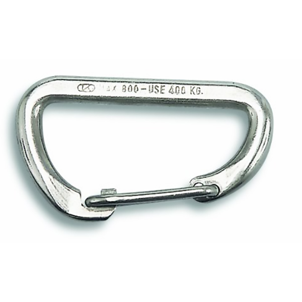 MOUSQUETON ASYMETRIQUE INOX 350KG L80MM