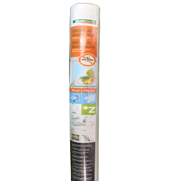 MOUSTIQUAIRE FIBRE DE VERRE RLX 120X250CM BLANC