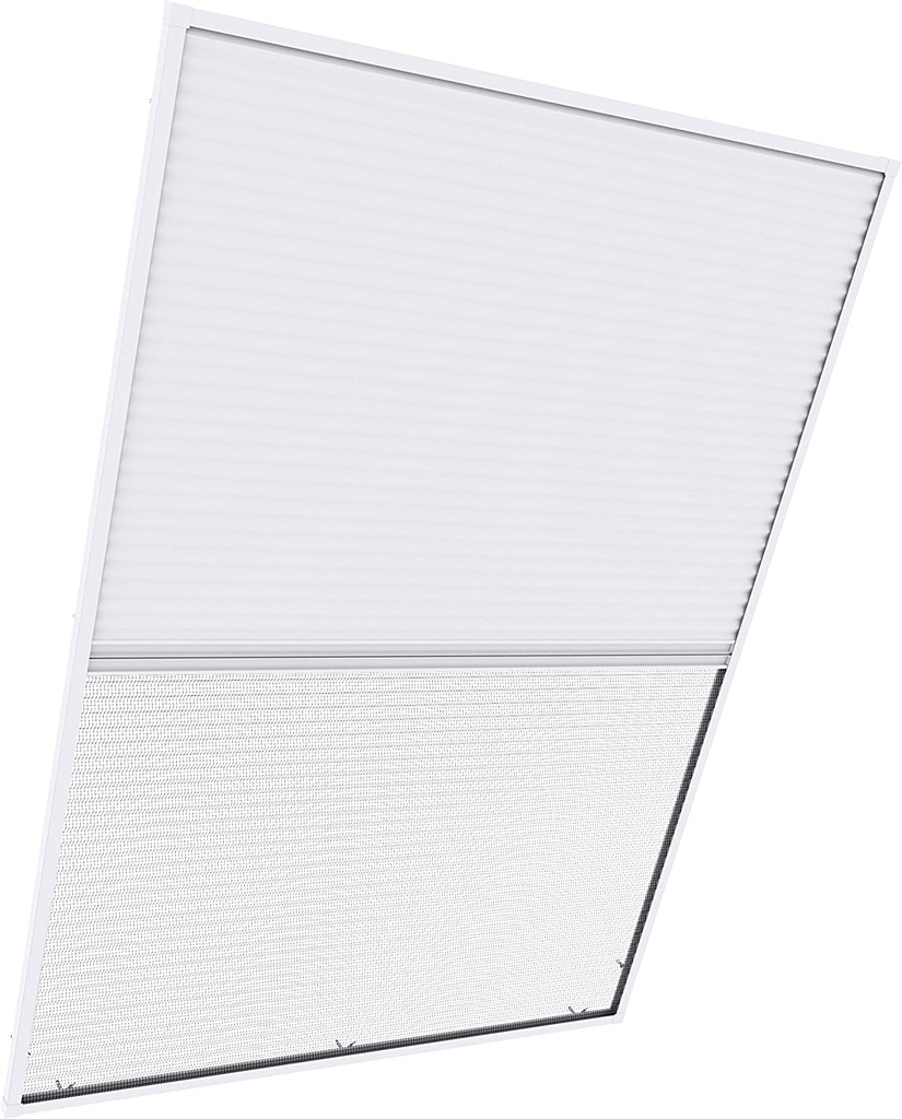 MOUSTIQUAIRE PLISSEE FENETRE 2EN1 110X160CM BLANC