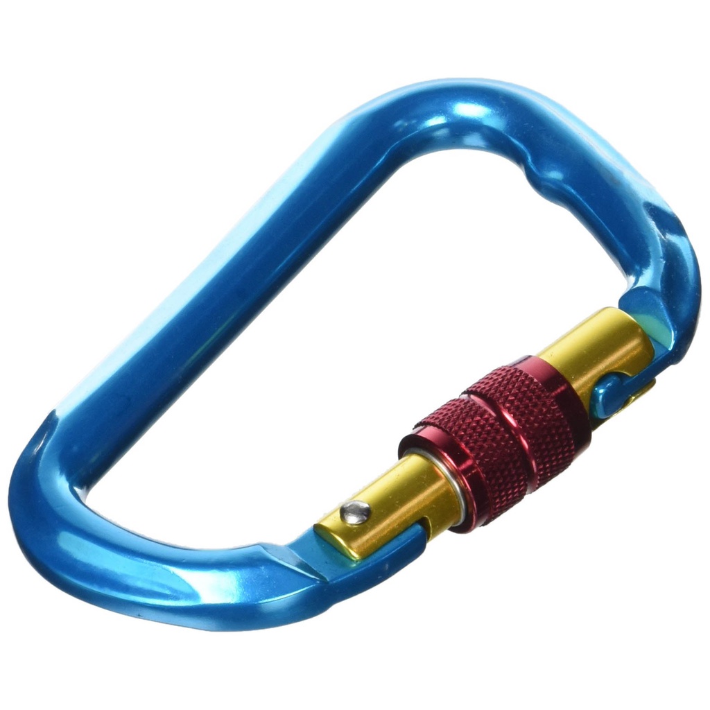 MOUSQUETON VIS SECURITE ALUMINIUM BLEU 220KG L110MM