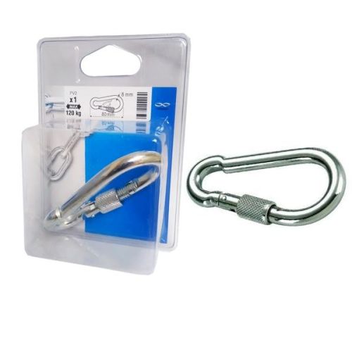 MOUSQUETON A VIS ACIER ZINGUE 160KG D10MM L100MM