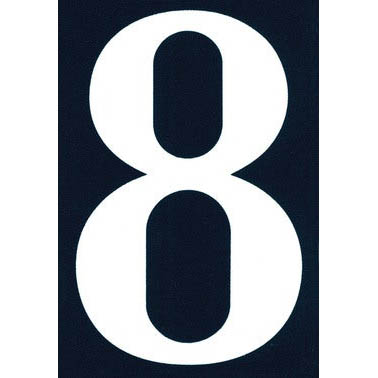 NUMERO DE RUE PVC ADHESIF 110X75MM - 8