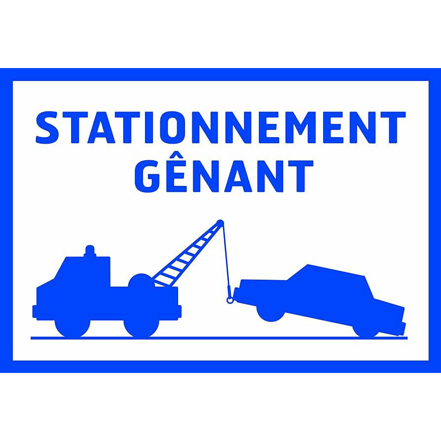 PANNEAU STATIONNEMENT GENANT PVC ADHESIF 275X190MM