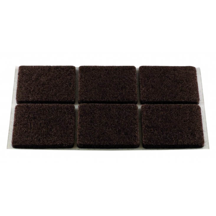 PATIN CARRE ADHESIF FEUTRE BR 20X20 X12
