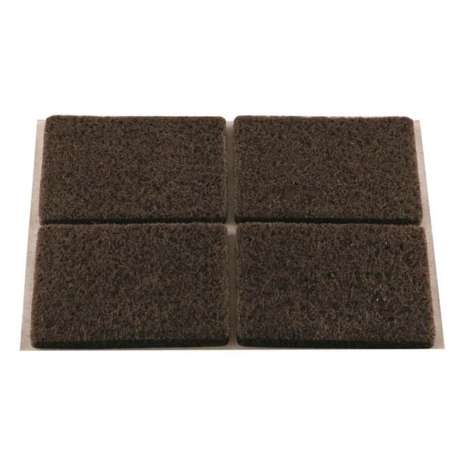 PATIN RECTANGLE ADHESIF FEUTRE BR 38X44 X4