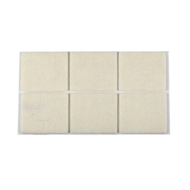 PATIN CARRE ADHESIF FEUTRE BL 32X32 X6
