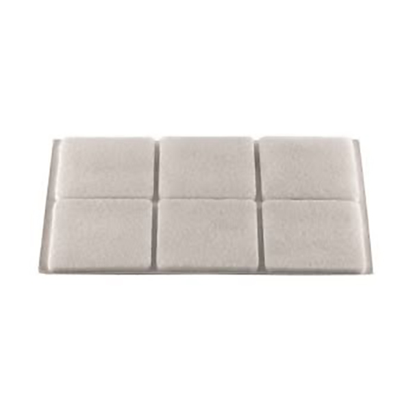 PATIN CARRE ADHESIF FEUTRE BL 20X20X12