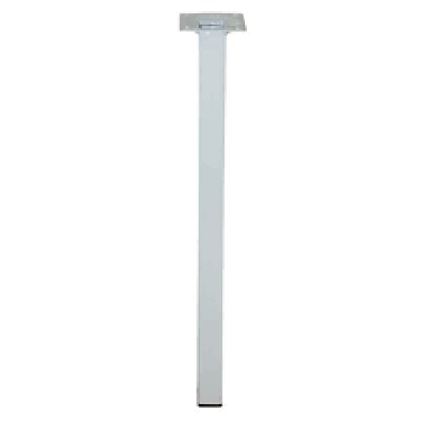 PIED 25X25 M10 ACIER BLANC H150