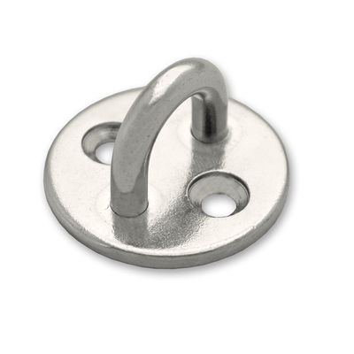2 PLATINES RONDES ŒIL INOX D5MMX13MM