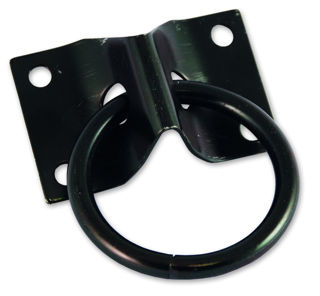 PLATINE + ANNEAU ACIER ZINGUE NOIR D7X50MM