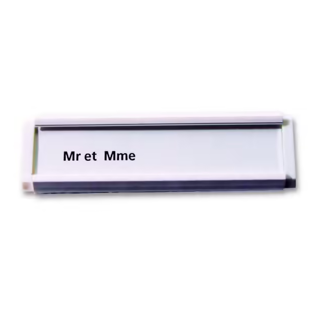 PLAQUETTE D IDENTITE PVC BLANC 94X28X8MM