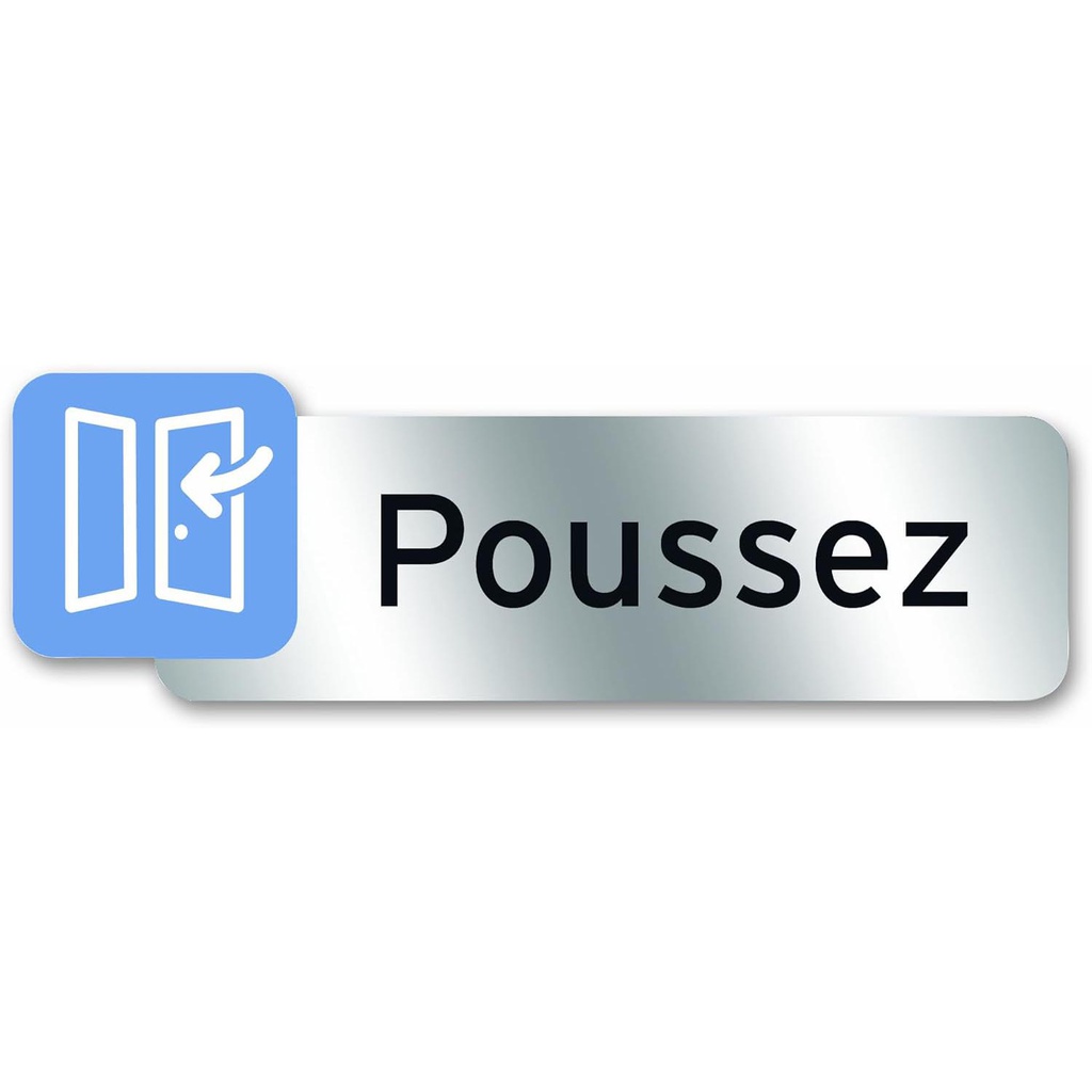 PLAQUE POUSSEZ POLYCARBONATE ADHESIVE 160X50MM