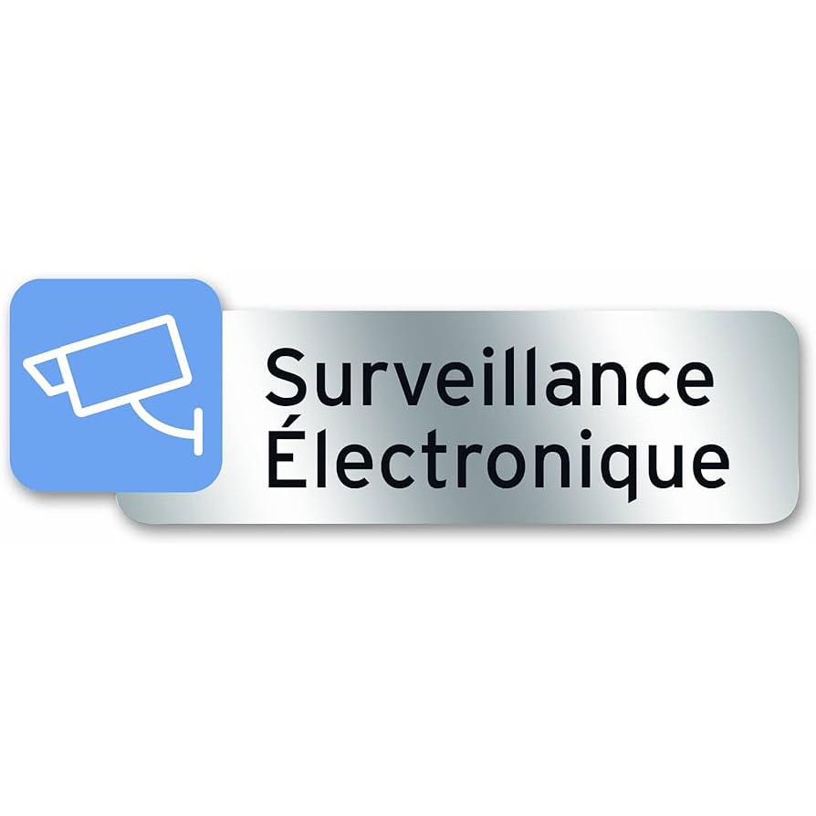 PLAQUE SURVEILLANCE ELECTRONIQUE POLYCARBONATE ADHESIVE 160X50MM
