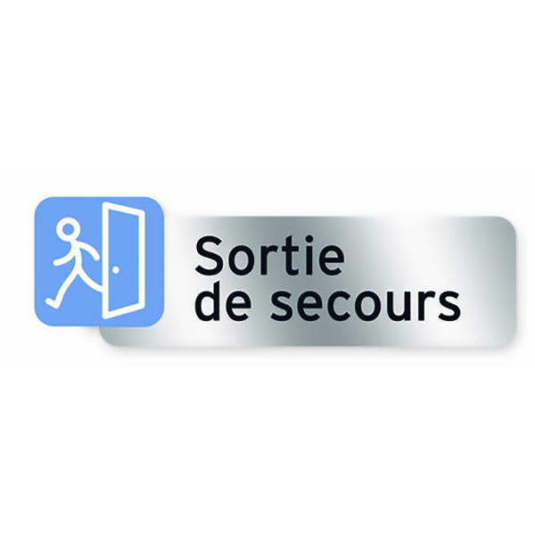 PLAQUE SORTIE SECOURS POLYCARBONATE ADHESIVE 160X50MM