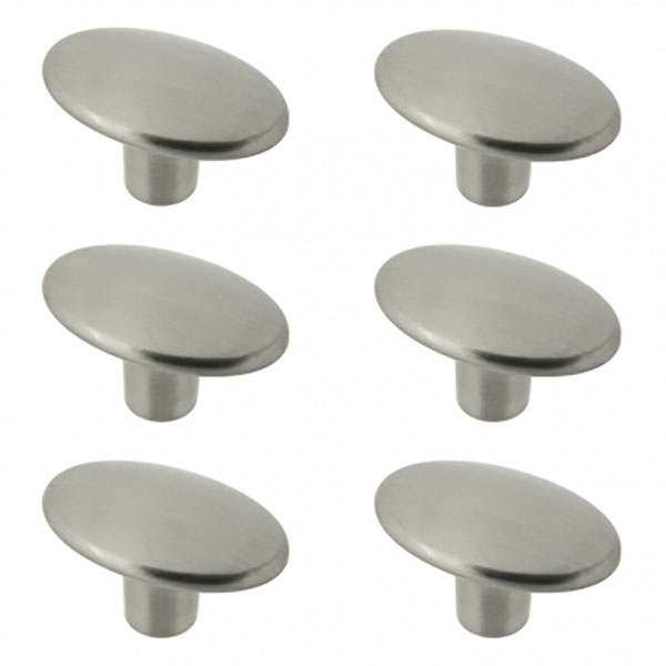 2 BOUTONS DE MEUBLE COMETE ZAMAK NICKEL MAT 23X37