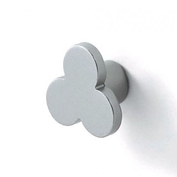 BOUTON DE MEUBLE TREFLE ZAMAK NICKEL MAT