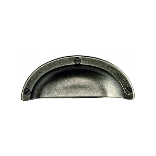 POIGNEE DE MEUBLE COQUILLE LAITON FER PATINE EA32