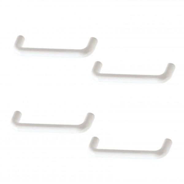 4 POIGNEES DE MEUBLE FIL PLASTIQUE BLANC EA96MM