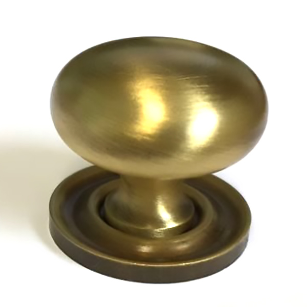LOT DE 4 BOUTONS DE MEUBLE LYONNAIS LAITON PATINE D30MM