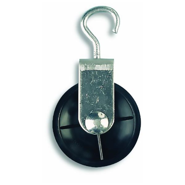 POULIE CHAPE ACIER ZINGUE 10KG GALET POLYAMIDE D25MM POUR CORDE 6MM