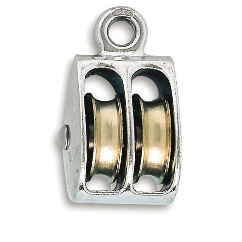 POULIE OEIL 2 GALETS ZINGUE D25MM POUR CORDE D6MM