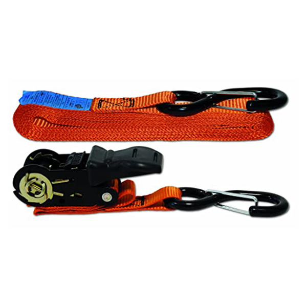 4 SANGLES PES AVEC TENDEUR A CLIQUET + 2 CROCHETS 350KG 25MMX5.5M