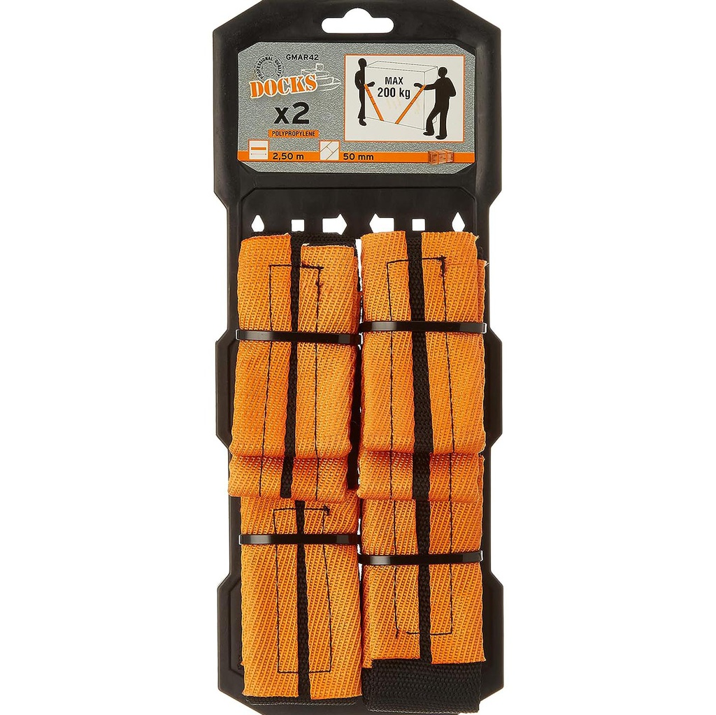 2 SANGLES DE DEMENAGEMENT 200KG 50MMX2.5M