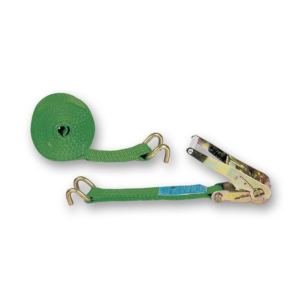 SANGLE PES VERT AVEC TENDEUR A CLIQUET 2T 50MMX9M
