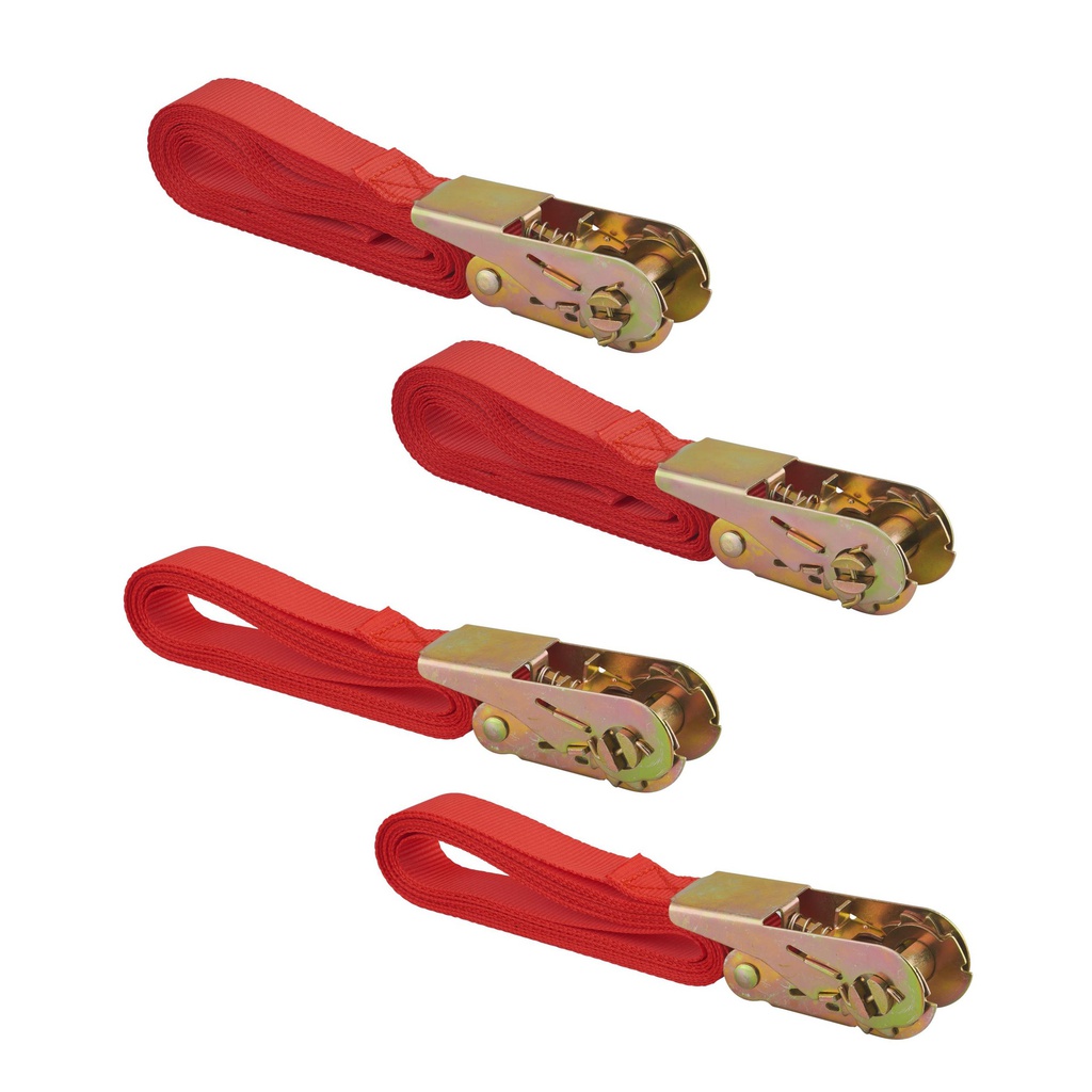 LOT DE 4 SANGLES A CLIQUET (2X3M + 2X5M)