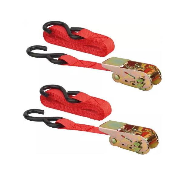 SET DE 2 SANGLES A CLIQUET 25MM X 4.50M CROCHET
