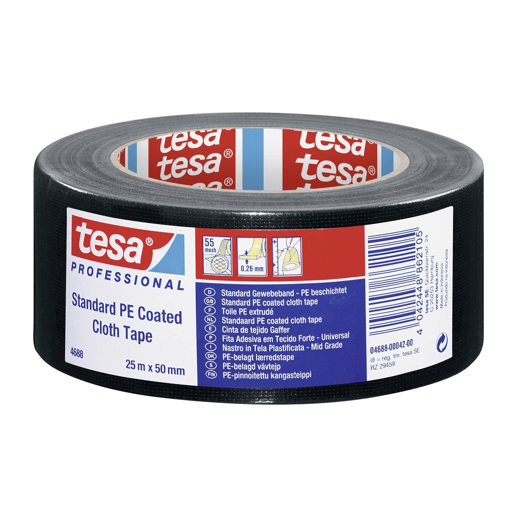 ADHESIF POUR TEXTILE 55 25M X 50MM NOIR