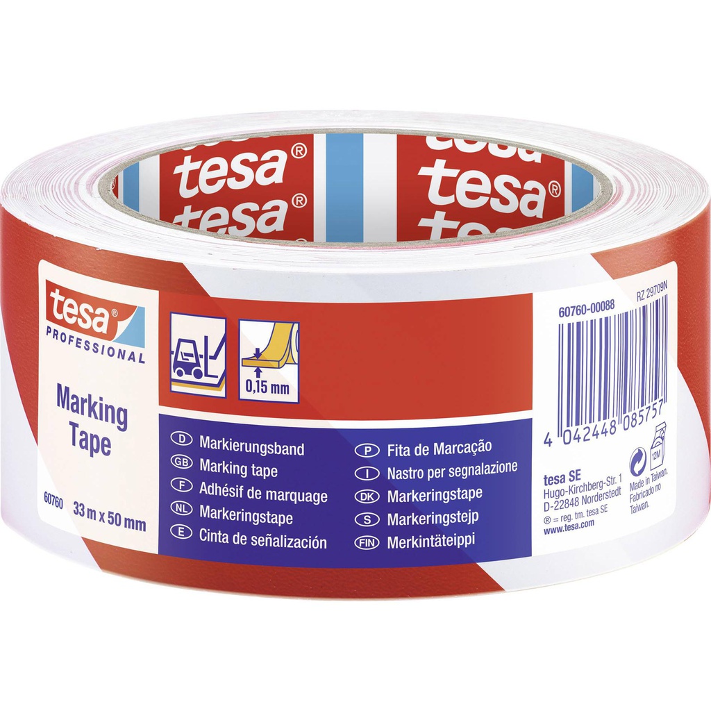BANDE DE MASQUAGE POUR SOL 33M X 50MM ROUGE-BLANC