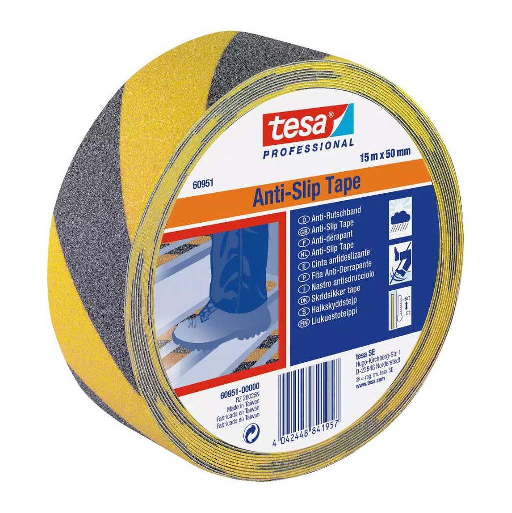 BANDE ANTI-DERAPANTE 15M X 50MM JAUNE-NOIR