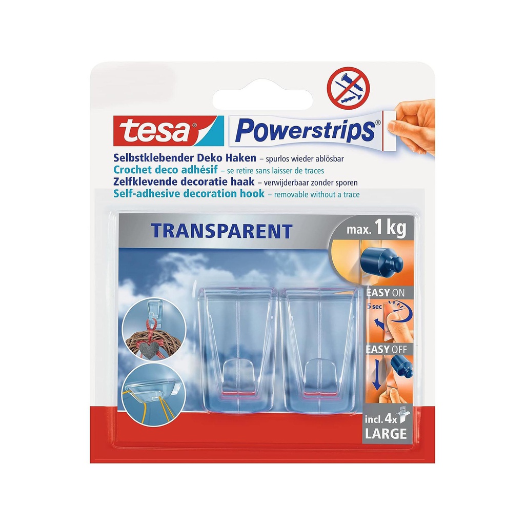 CROCHET DE FIXATION TRANSPARENT L DECO (X2)