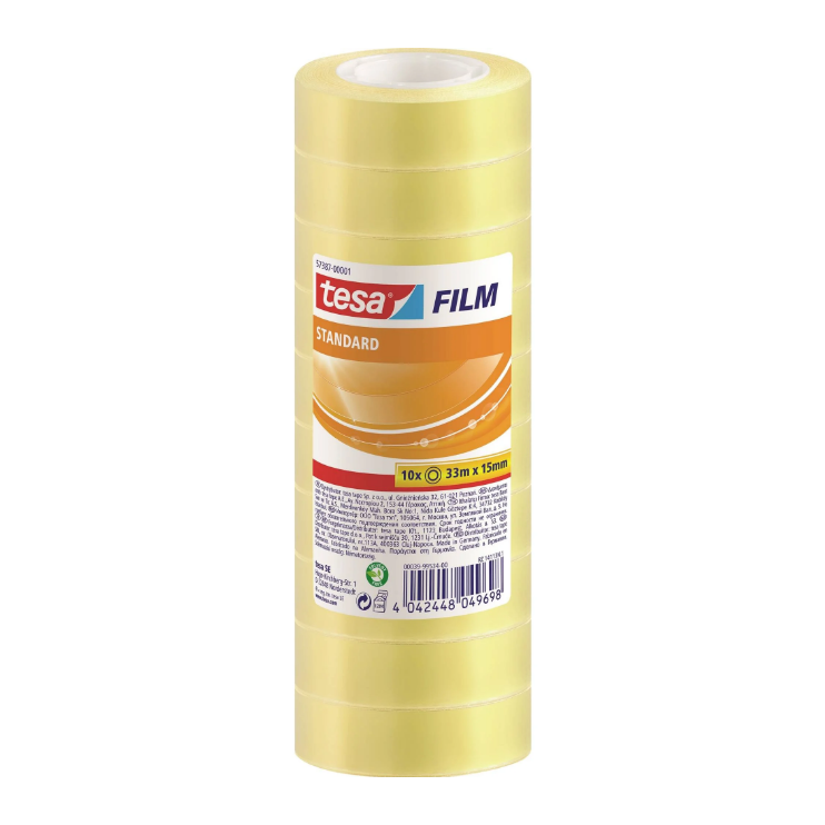 BANDE ADHESIF STANDARD 66M X 19MM TRANSPARENT (X8)