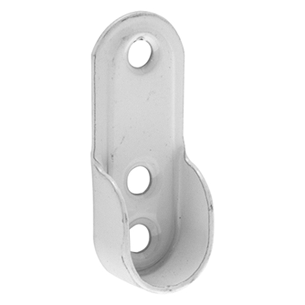 SUPPORT EXTERIEUR OUVERT OVALE 30X15 ACIER BLANC X2