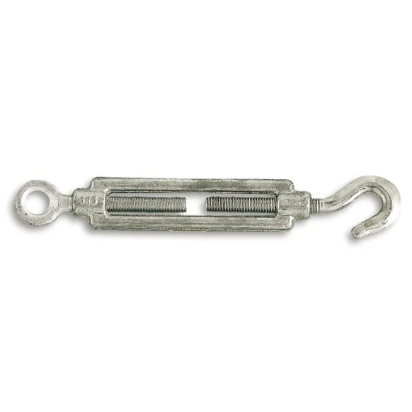 TENDEUR 1 OEIL + 1 CROCHET ACIER ZINGUE POUR CABLE D8MM