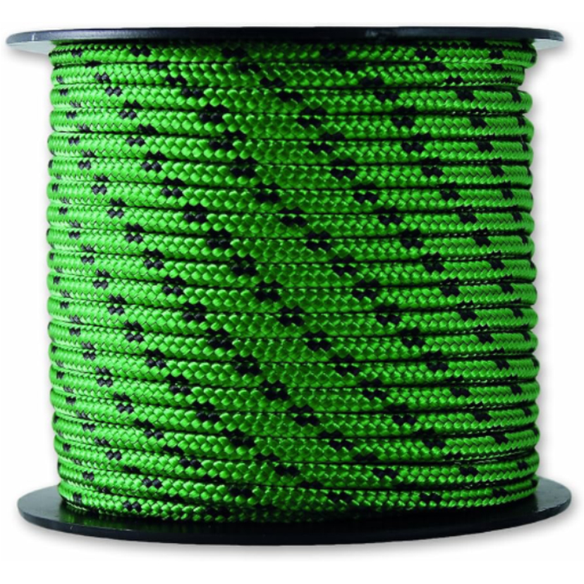TRESSE POLYESTER/POLYAMIDE NOIR/VERT 200KG D3MM L25M