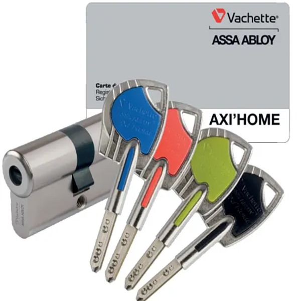 7101 AXIHOME N1_1* CYLINDRE 2 ENTREES NICKELE 30X30 4 CLE(S) OBT EXT