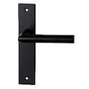 GARNITURE SUR PLAQUE CARREE FINE EDISON NOIR MAT SANS RESSORT DE RAPPEL ENTRAXE 165MM CLE
